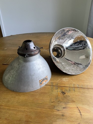 💡 Vintage Antique industrial “GECORAY” G.E.C Glass Pendant Light Lamp 💡 - Picture 9 of 12
