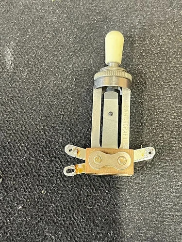 Switchcraft 3 way toggle switch straight long w white tip 1960s