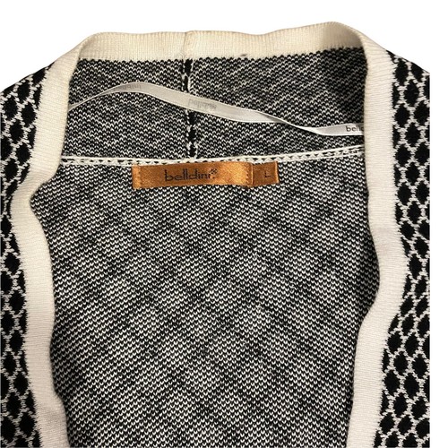 Belldini Women's Size Large Open Front Long Sleeve Diamond Pattern Sweater - Picture 2 of 7