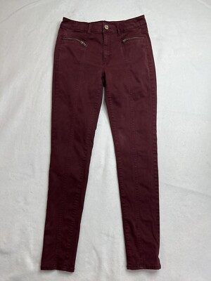 American Eagle Burgundy Maroon  Women Size 6 Front Zipper Pockets
