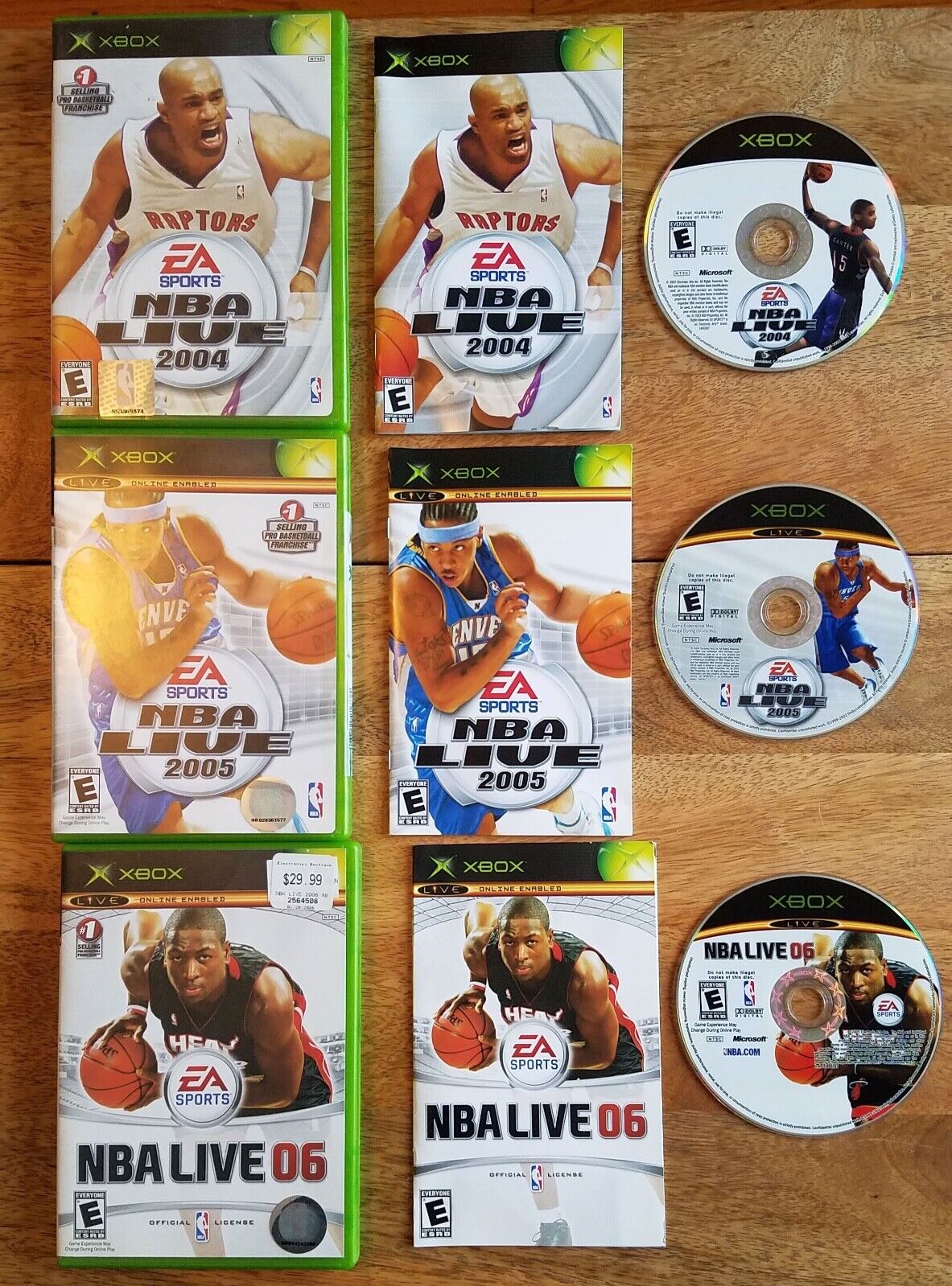 Xbox Sports 3 Game Lot NBA Live 2004 2005 2006 EA Sports Video Games Basketball eBay