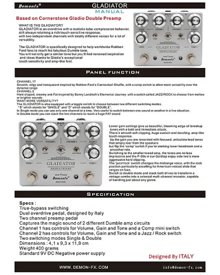 ギター Demonfx GLADIATOR DOUBLE PREAMP DemonFx GLADIATOR DOUBLE PREAMP Guitar Effect Pedal Fast U.S. Ship