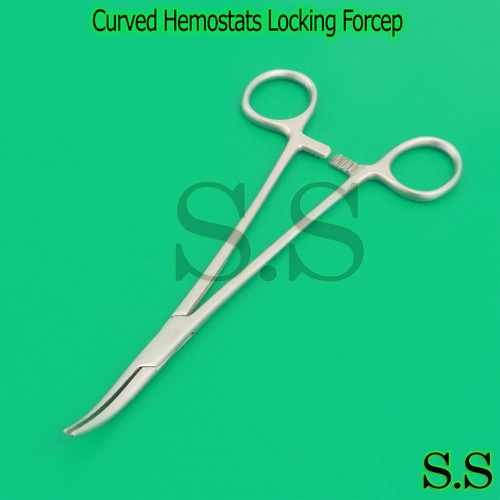 Mosquito Locking Clamps Hemostat Forceps 5 Curved+Straight Jaws Surgical Tools