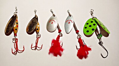 5 Cucchiaini Da Pesca, Esche Da 10 G, Cucchiaini Da Trota Riflettenti A Specchio, Esche Con 3 Ami, Rotanti In Metallo Per Acqua Dolce, Acqua Salata, Da Pesca - Foto 5