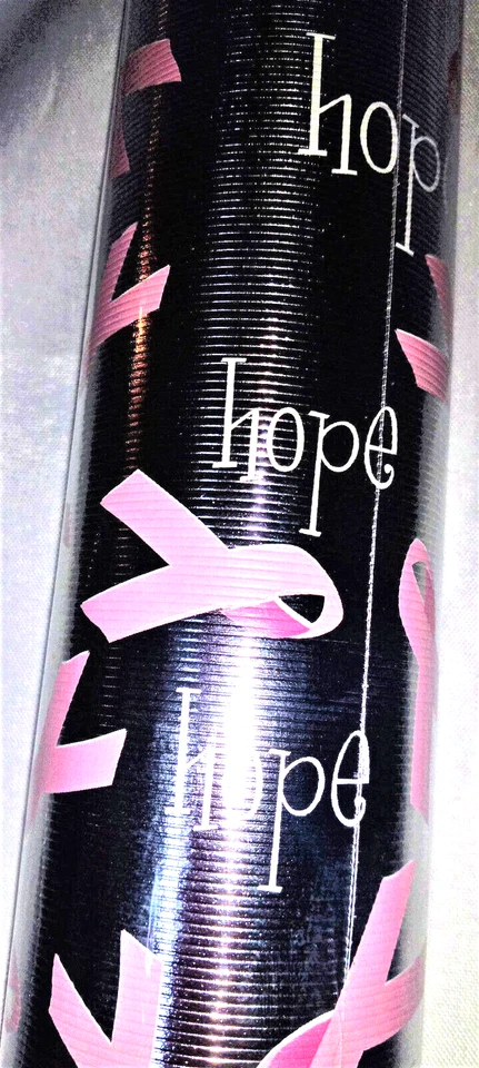 Cinta rosa conciencia del cáncer de mama papel de envolver plateado 35 pies cuadrados cinta rosa Foto 3 de 3