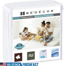 Waterproof Mattress Protector Cotton Terry Breathable Noiseless Twin Cover New