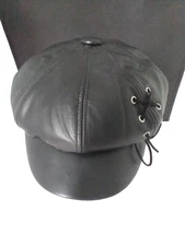 Vintage Harley Davidson Women's Newspaper Cap with Lace up Tie on Side, Size M