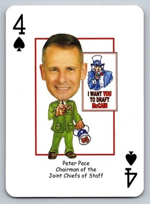 Vintage 2008 John McCain Election Campaign Playing Card featuring Peter Pace