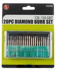 Sona 20pc 120-150 Grit Diamond Burr Set 3/32" Shank - 82325DB