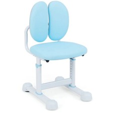 Costway Kids Adjustable Height Study Desk Chair Double Back Support Upholstered
