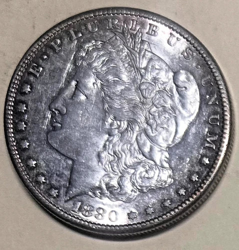 1880 S Morgan great luster maybe AU or better, no reserve, no ship, Sigma tested