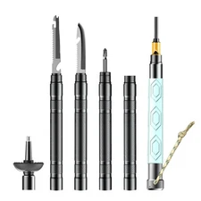 105CM luminous Tactical Trekking Pole, Folding with Compass Whistle Knife HooK