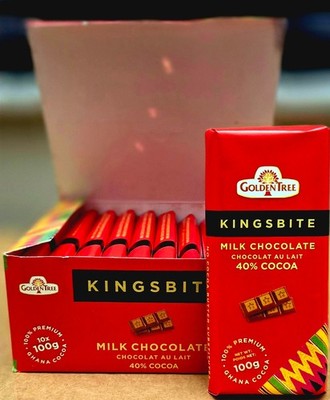 Golden Tree Ghanaian Cocoa Milk Chocolate. Free US Shipping. Sold per box