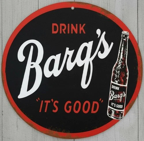 Drink Barq's Root Beer 12" Diameter Vintage Novelty Metal Sign Made In USA