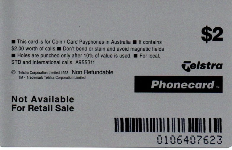 Telstra $2 Mint Phonecard - Prefix Number 1064-Beach Scene-Overprint NHS Pty