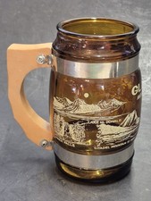 Vintage Siesta Ware Glacier National Park Brown Mug Wood Handle