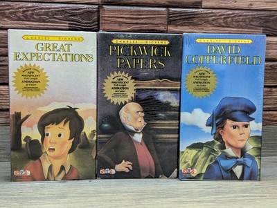 Charles Dickens 3 VHS Lot Great Expectations Pickwick Papers David Copperfield