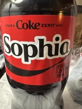 Share a Coke with  Sophia  2025 Personalized Gift Coca~Cola Bottle 20oz Zero