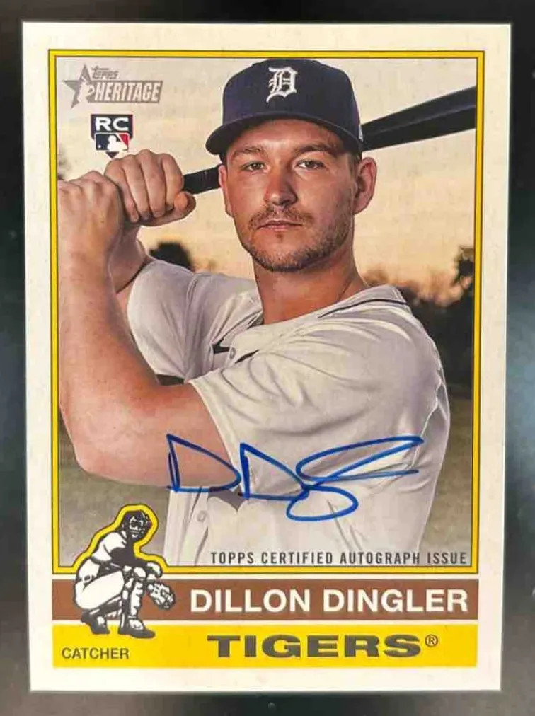 2025 Topps Heritage High Number Dillon Dingler Real One Auto RC Detroit Tigers