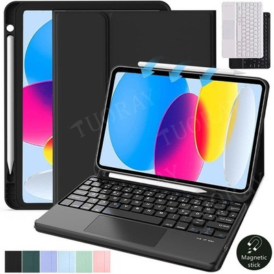 Touchpad QWERTZ Tastatur mit Hülle für iPad A16 11/10/9/8/7th Air 11'' M3 M4 2026