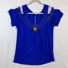 White Mark Cold Shoulder Short Sleeve Top Wom...