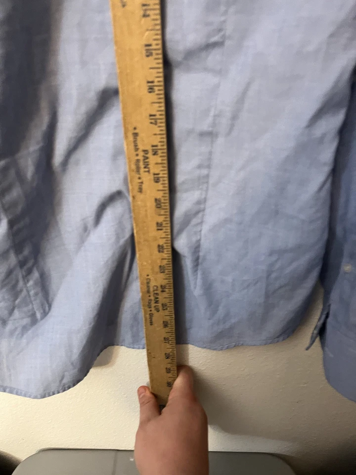 H&M  Long-Sleeve Button Up Dress Shirt Size Small Blue Slim Fit Solid - Image 4 of 4