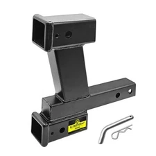 Trailer Dual Hitch Extender Adapter Y-shaped black - 2-inch & 8-inch Rise/Drop