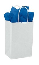 SSWBasics Small White Paper Shopping Bags - Pack of 25 - Elegant and Durable