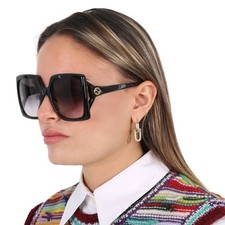 Gucci Grey Gradient Oversized Ladies Sunglasses GG0876S 001 60 GG0876S 001 60