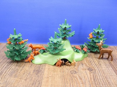 Waldtiere am Waldrand Tiere Tannen Grashügel Wald Landschaft Playmobil L1201
