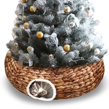 Christmas Tree Cat Tunnel Bed 3FT x 3FT x 9.8IN Indoor Cat Donut Tunnels Peek...