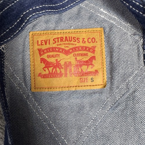 Levi's Bib Overalls Men's Small Carpenter Red Tab Denim Dark Workwear Utility - Picture 11 of 13