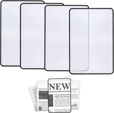 4Pcs Page Magnifying Sheet 3X Lightweight Flat Optical Plastic Fresnel Lens P...