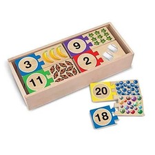 Melissa  Doug Self-Correcting Wooden Number Puzzles With Storage Box 40 pcs 