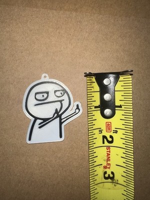 Custom 3D printed Keychain Luggage Tag Backpack zipper Meme Middle Finger Funny