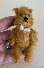 ANTIQUE Schuco Miniature German Jointed Golden Teddy Bear Mohair 4"