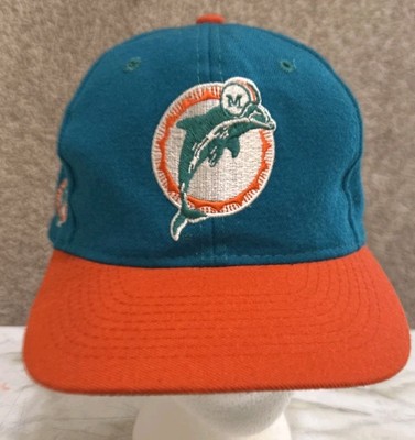 Vintage American Needle NFL Miami Dolphins Wool Snapback Blockhead Hat Cap OSFA