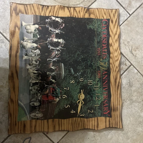 Vintage Budweiser Clydesdale Clock 50th Anniversary 1983 Beer Bud  Broken Clock