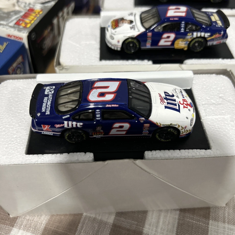 Rusty Wallace #2 1:64 Nascar Diecast Lot 7 Cars Elvis Miller Lite Auto Signed - Image 3 of 4