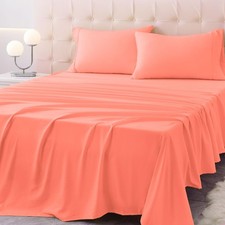Queen Size Bed Sheet Set - 4 Piece Soft Microfiber Sheets with Deep Pockets,