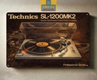 Technics SL-1200MK2 Turntable Metal Poster Tin Sign Vinyl Record Player Wall Art
