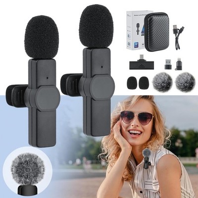 Kabelloses Lavalier Mikrofon Wireless Ansteckmikrofon mit Geräuschunterdrückung