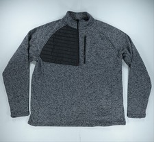 NRA Fleece 1/4 Zip Mens XL Gray Quilted Chest Hunting Mock Neck Sweater