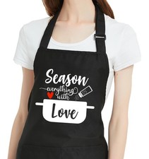 Funny Kitchen Aprons Women Pockets Cute Cooking Chef Baking Gift Mom Sister