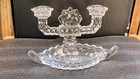 2-pc Fostoria American Pattern Cubist 2-armed Candle Holder and Candy Dish — photo 2