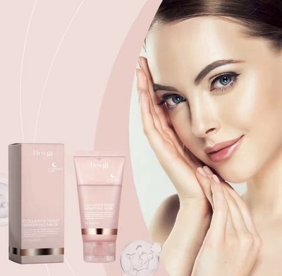 Collagen Overnight Peel-Off Mask, Korean Night Wrap for Deep Hydration 75ml
