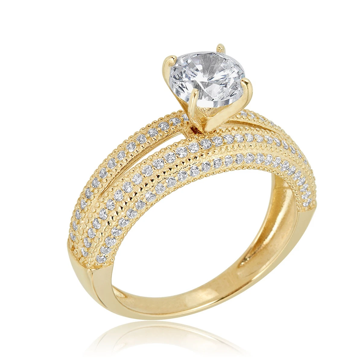Cubic Zirconia Yellow Gold 10k Engagement & Wedding Jewelry for