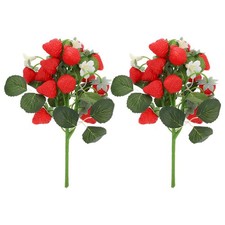 Strawberry Decorations Vivid Fake Fruits Bouquet for Home Office Decor Easy t...