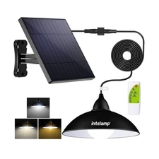 intelamp Solar Pendant Lights Indoor Outdoor, 4000mAh Gazebo Shed C... Fast Ship