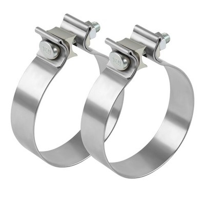 4 Inch Exhaust Clamp, 4'' Narrow Band Muffler Clamp, Stainless Steel, 2pcs